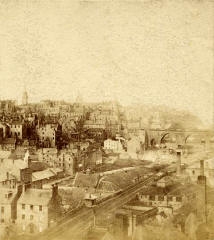 Image from a McGlashon Scottish Stereograph  -  Edinburgh Old Town from the Scott Monument