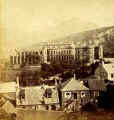 Half of a stereoscopic view by Walter Greenoak Patterson  -  View from Calton Hill towards Holyrood Chapel and Palace