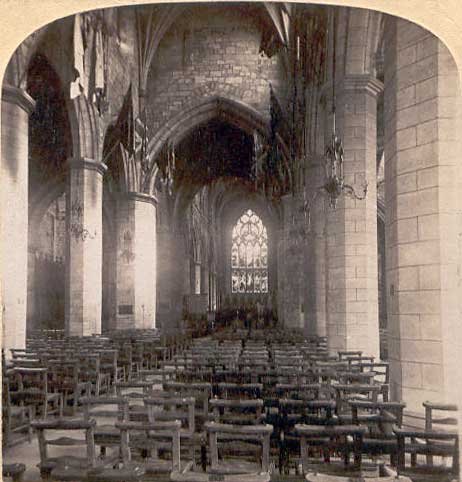 Enlargement of an image from a Stereo View inside St Giles Cathedral in the Royal Mile, Edinburgh  -  by Stromheyer & Wyman