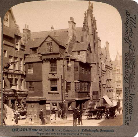 Enlargement from a Stereo View of John Knox House in the Royal Mile  -  Undeerwood & Underwood