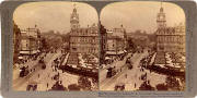 Underwood & Underwood  -  Stereo view looking to the east from the Scott Monument, along Princes Street towards Calton Hill