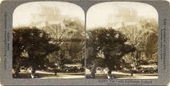 Stereo view of Edinburgh Castle from West Princes Street Gardens  -  United Photographic Co., New York