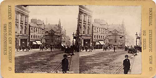 Stereo view of John Knox's House in the Royal Mile Edinburgh  -  by Universal Stereoscopic View Company