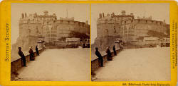 Stereoscopic View by Valentine  -  Edinburgh Castle and Esplanade