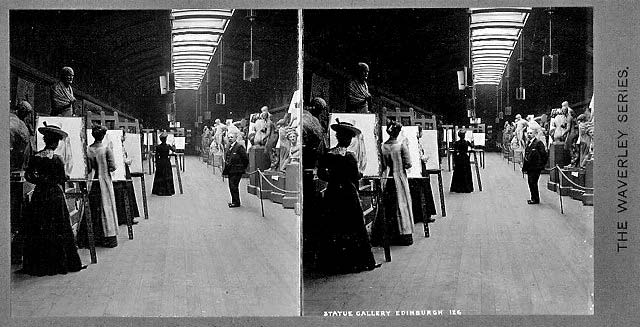 Stereoscopic Views  -  Waverley Series  -  Statue Gallery at The Royal Institution, Edinburgh