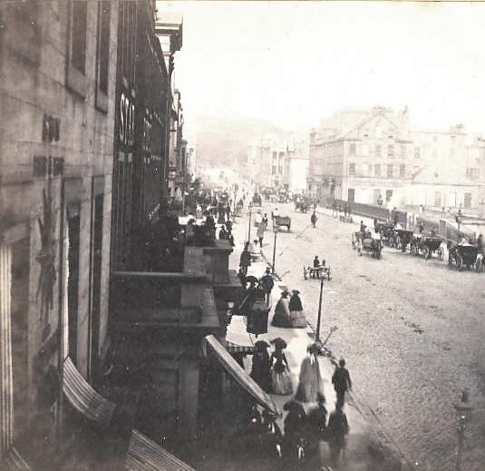 Enlargement of a GW Wilson stereo card - Princes Street  -  An instantaneous view taken in 1859