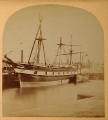The right-hand picture from a stereo pair  -  Leith Docks re-masting - 1865