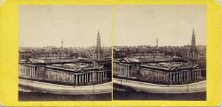 A stereo view by an unidentified photographer  -  National Gallery of Scotland and Princes Street 