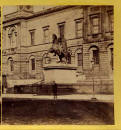 Right hand image from an early stereo pair  -  Register House and statue of tehe Duke of Welington