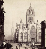 Enlargement of a  stereo view by an unidentified photographer   -  St Giles' Cathedral in the Royal Mile, Edinburgh