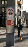 Road sign introduced into Edinburgh New Town in 2005 as part of the Central Edinburgh Traffic Management Scheme  -  Frederick Street looking south at the junction with George Street