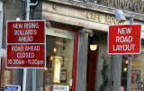 Road signs introduced into Edinburgh New Town in 2005 as part of the Central Edinburgh Traffic Management Scheme  -  Frederick Street, looking south towards George Street