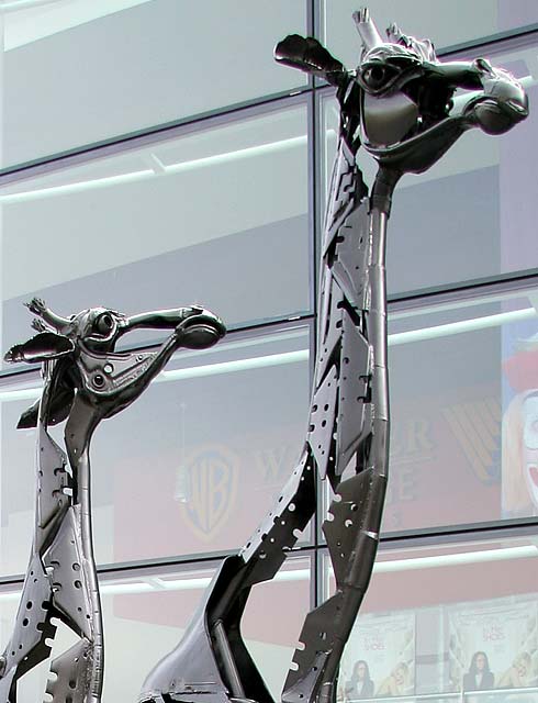 Two Giraffes outside the Omni Centre, Greenside Place, Top of Leith Walk, Edinburgh   -  zoom-in