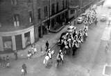 View from 81 George Street - Spahis leaving to perform in the Edinburgh Military Tattoo, 1959