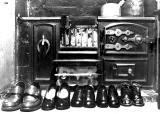 Shoes and Boots in front of the Fireplace at Wullie Croal's house, 6 Heriot Mount, Edinburgh
