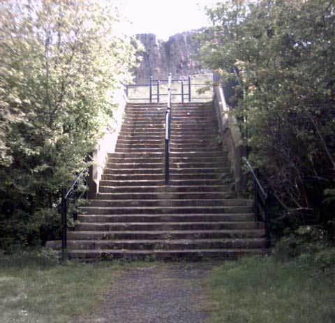Dumbiedykes  -  Steps leading from Heriot Mount to Salisbury Crags in Holyrood Park