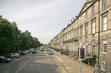 View along Heriot Row to the west, for the top of an open-top bus entering Dundas Street