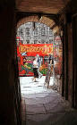 Image derived from a photograph of East Entry to James Court  -  Looking towards the Royal Mile  -  Picture 1a