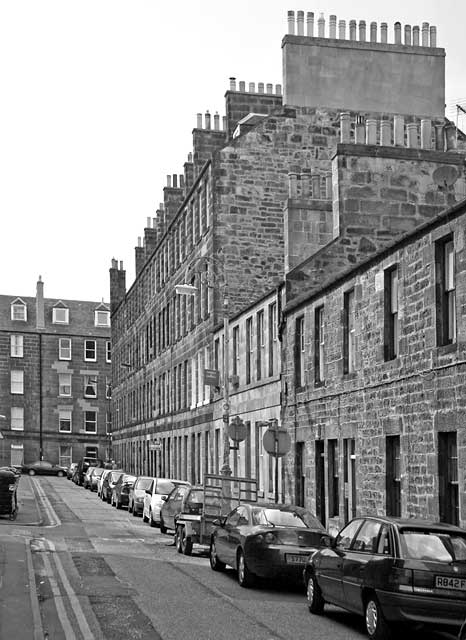 Kirk Street, Leith  -  looking west from a point close to the foot of Leith Walk