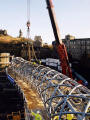 Installing the new bridge over Leith Street on 23 November 2003