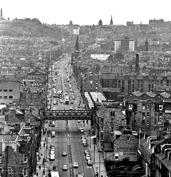 Looking down on Leith Walk  -  View to the SW, looking towards Edinburgh