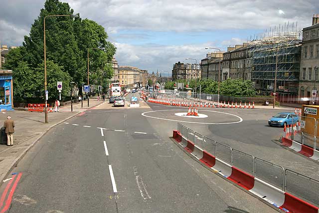 Leith Walk and the junction, formerly a roundabout, with London Road
