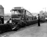Longstone Road  -  Bus hits lamp post, 1956