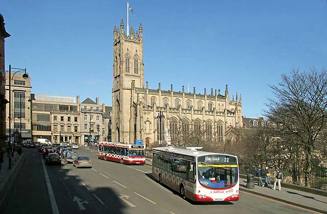 Looking down Lothian Road towards the West End of Princes Street and St John's Church