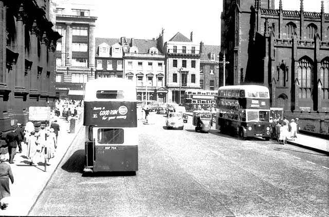 Lothian Road approaching the West End of Princes Street  -  1959