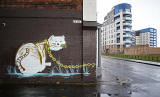 Lower Granton Road  -  Graffiti 'Cat'  -  Photo taken 2013