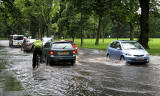 Flooding at Melville Drive on the south side of The Meadows  -  August 29, 2012