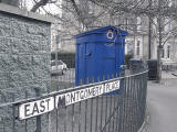 Police Box on the corner of Montgomery Street and East Montgomery Place