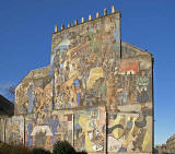 A mural on a gable end at North Junction Street, Leith, depicting Leith's historic connections with the sea