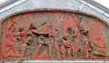'German Kultur' panel on the pediment of No.128 Pitt Street, Leith