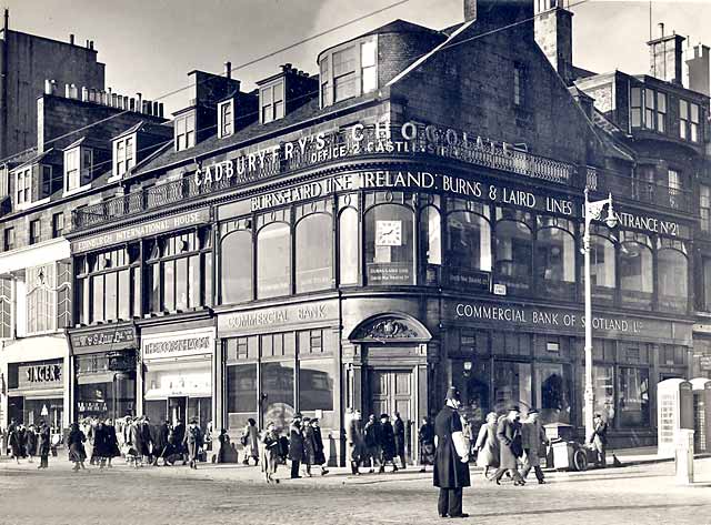 Photograph by Norward Inglis  -  The corner of Princes Street and Castle Street  -  early-1950s