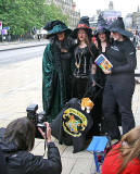 Customers from the queue for Harry Potter book  -  Waterston's Bookshop at the West End of Princes Street