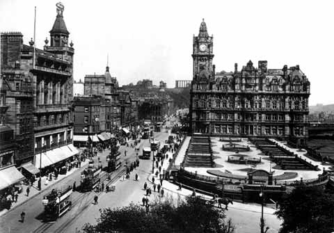 Princes Street  -  Looking East from Scott Monument  -   1920