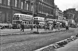 Buses heading west along Princes Street  -  June 1956