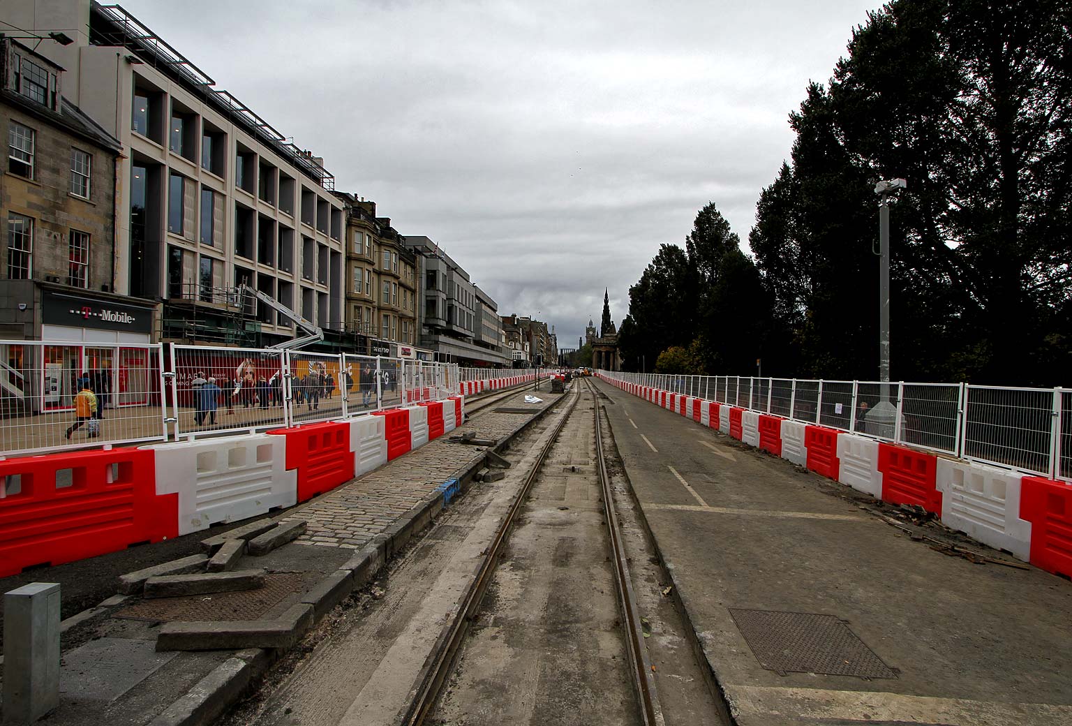 Tram works -  Princes Street  -  View from near Frederick Street  -   October 2011