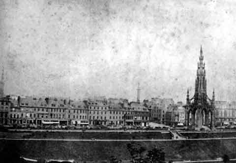 Princes Street  -  Looking North from The Mound  -  c.1865