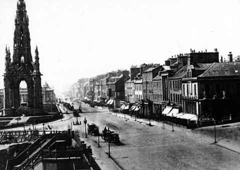 Princes Street  -  Looking West from Waverley  -  1850s