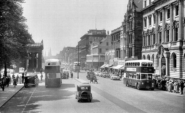 Looking west along Princes Street from the East End  -  1959