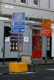 Road signs introduced into Edinburgh New Town in 2005 as part of the Central Edinburgh Traffic Management Scheme  -  Looking south-east along Queensferry Street from the junction with Melville Street