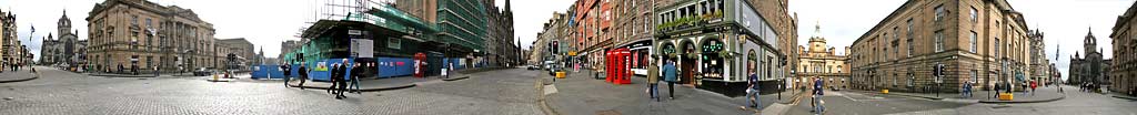 The Royal Mile  -  360 degree panoramic view from the junction with Bank Street and George IV Bridge