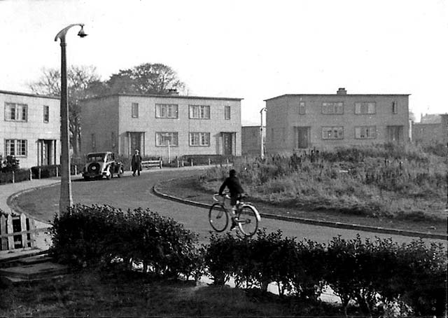 Saughton Mains Gardens  -  Car, Man, Cycle:  1960s
