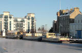 Photo from Bernard Street Bridge, Leith  -  Water of Leith frozen  -  Christmas Eve 2010