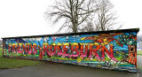 Mural on the back of The Armoury, Roseburn Park  -  February 2012