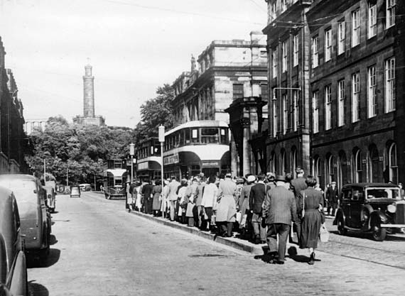 Waterloo Place  -   Three Trams and a Queue