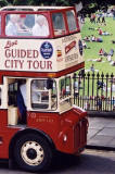 Edinburgh Tourist Bus on Waverley Bridge  -  zoom-in  -  April 2003