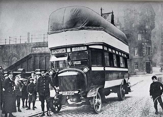 A Gas Bag Bus on Waverley Bridge during World War 1